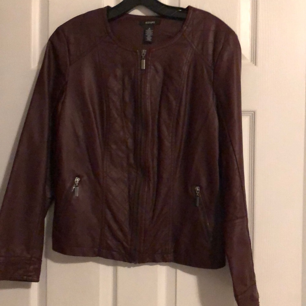 Alfani faux leather jacket Bordeaux color